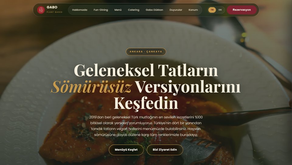 Gabo Plant Based site önizlemesi